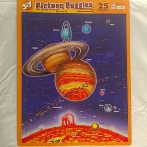 Planets Puzzle Patch Picture Frame Vintage